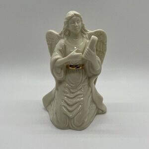 Lenox Guardian Angel Playing Harp‎ Porcelain Figurine 4 1/2" Gold Accents